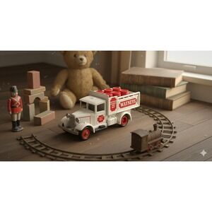 Vintage Watneys Red Barrel Beer Delivery Truck Diecast Toy White Red Collectible